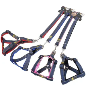 Durable Adjustable Pet Harness and Leash Set for Small Medium and Large Dogs Comfortable Nylon Reflective Collar for Walking