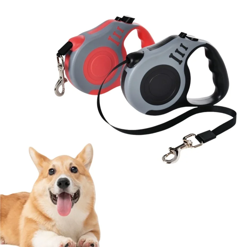 Durable Automatic Retractable Dog Leash Custom Nylon Pet Leash With Non Slip Handle Tangle Free 3M 5M Adjustable Lead