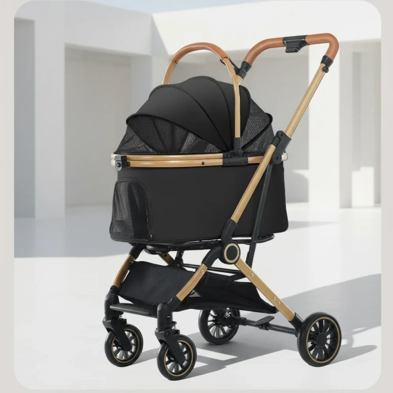 Durable Breathable Lightweight Adjustable Foldable Portable 4-Wheel Aluminum Alloy Large Capacity Outdoor Pet