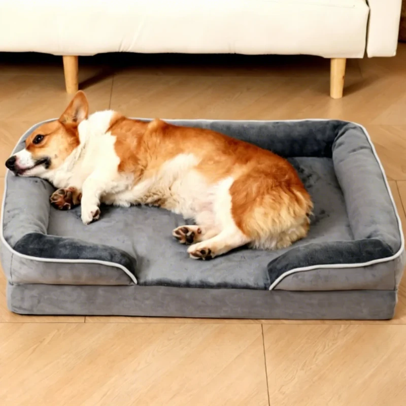 Durable Chew Resistant Pet Sofa Bed for Puppies and Heavy Chewers Low Entry Dog Bed Couch for Elderly Dogs with Mobility Issues