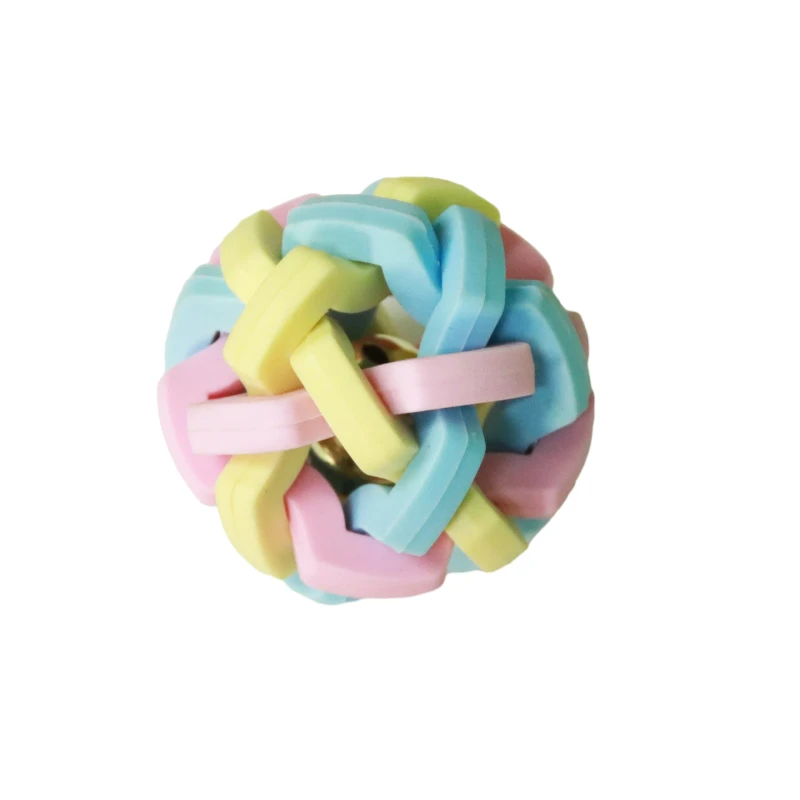 Durable Chew Self Entertainment Pet Teething Toy Small and Medium Dogs Colorful Bell Ball Made of TPR for Small Medium Dogs
