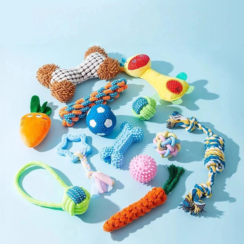 Durable Cotton Rope Dog Grinds Teeth Chew Toys Eco Friendly Puppy Training Interactive Pet Supplies Teeth Cleaning