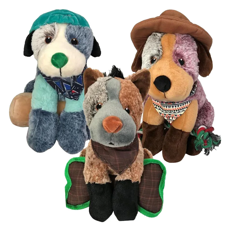 Durable Cute Animal Shape Plush Dog Toy Eco Friendly Squeak Pets Toys