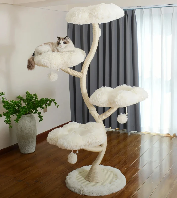 Durable Easy to Assemble Large Modern Cat Tree Home Decor Minimalist Style Sisal Iron Cat Scratcher for Indoor