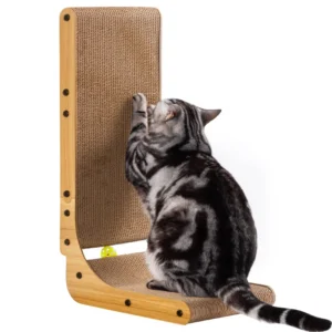 Durable Eco-Friendly L-Shaped Corrugated Cat Scratcher Mat Non-Shedding Paper Cardboard Cat Toy Cat Tree