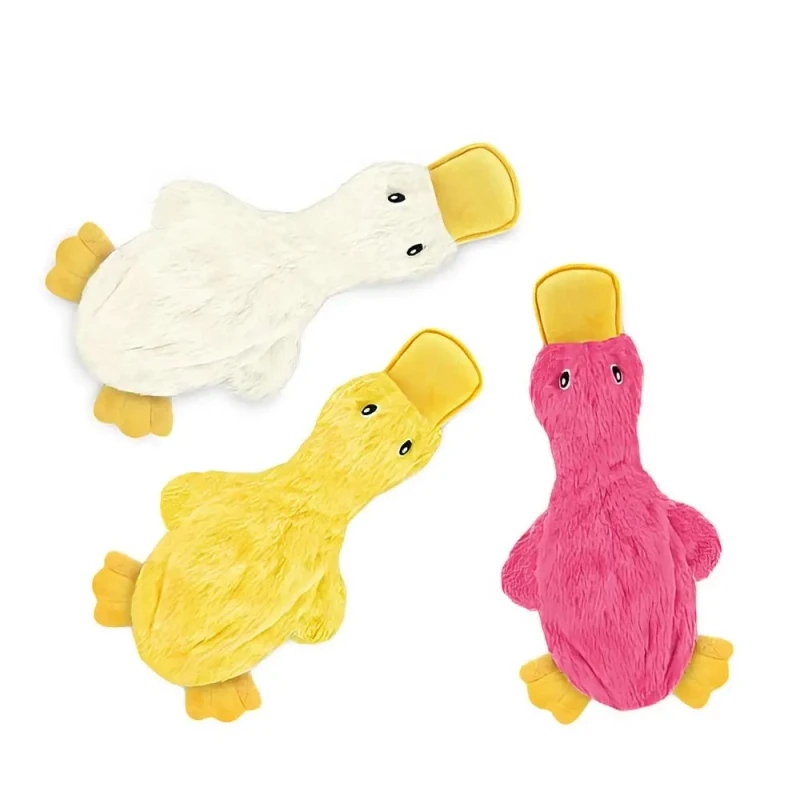 Durable Eco Friendly Squeaky Dog Toys Soft Corn Velvet Teeth Bite Resistant Pet Toy Duck Interactive Toys for Cats Dogs Pet