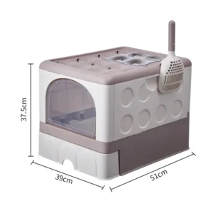 Durable Foldable Cat Litter Box with PP PET Material and Space Saving Design for Home and Small Spaces