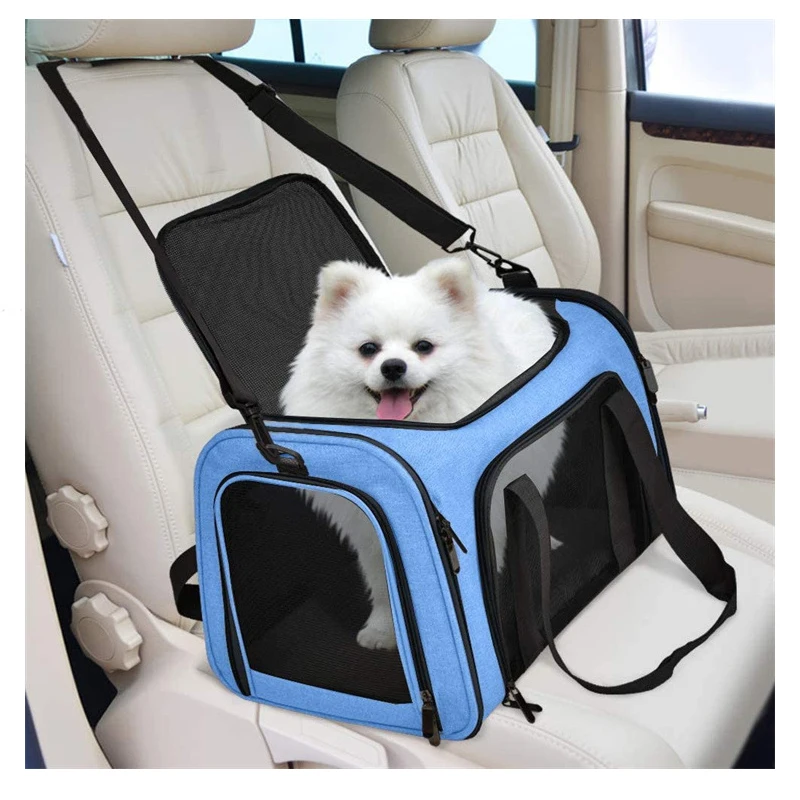 Durable Foldable Soft Sided Winter Pet Carrier Airline Approved Travel Tote Small Medium Dogs Cats Sustainable