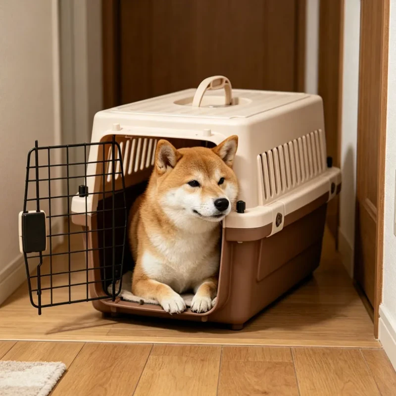 Durable Hard Plastic Pet Airline Crate Sturdy Anti Collision Dog Cat Flight Cage with Safety Lock