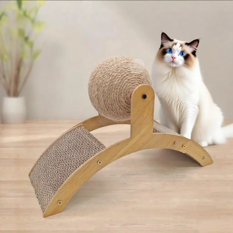 Durable Interactive Modern Luxury Cat Scratch Board Vertical Pet Toy Ferris Wheel Cat Scratch Ball Scraper Frame