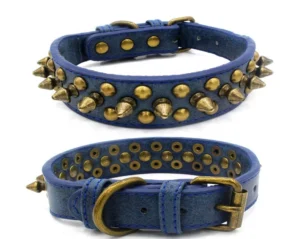 Durable Leather Pet Collar Spiked Studded for Small Medium Large Pet