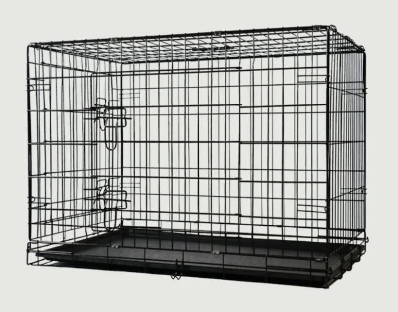 Durable Metal Wire Dog Cage Solid Eco-Friendly Powder-Coated Simple Design Small Breed Size Pet Crate Kennel Indoor Outdoor