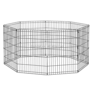 Durable Modern Round Metal Pet Cage with Plastic Tray for Medium Large Dogs Indoor and Outdoor Use