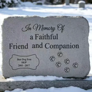 Durable Outdoor Pet Gravestone Custom Engraved Text Animal Memorial Stone for Pet Cemetery