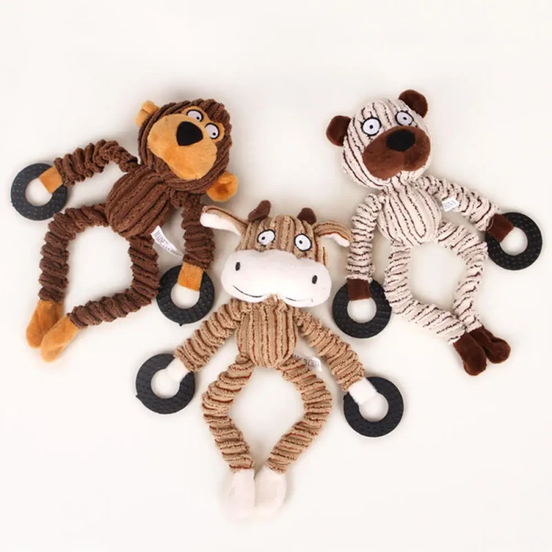 Durable Pet Chewing Interactive Plush Dog Chew Squeak Toys Set Pet Accessories for Dogs Custom Pet Toy Stuff Toys