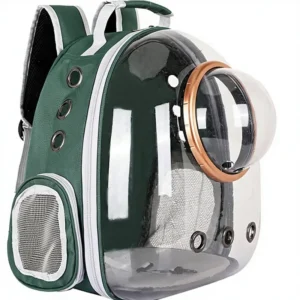 Durable Portable Cat Dog Pet Carrier Backpack with Zipper Closure Solid Pattern Space Capsule Design for Travel Outdoor Use