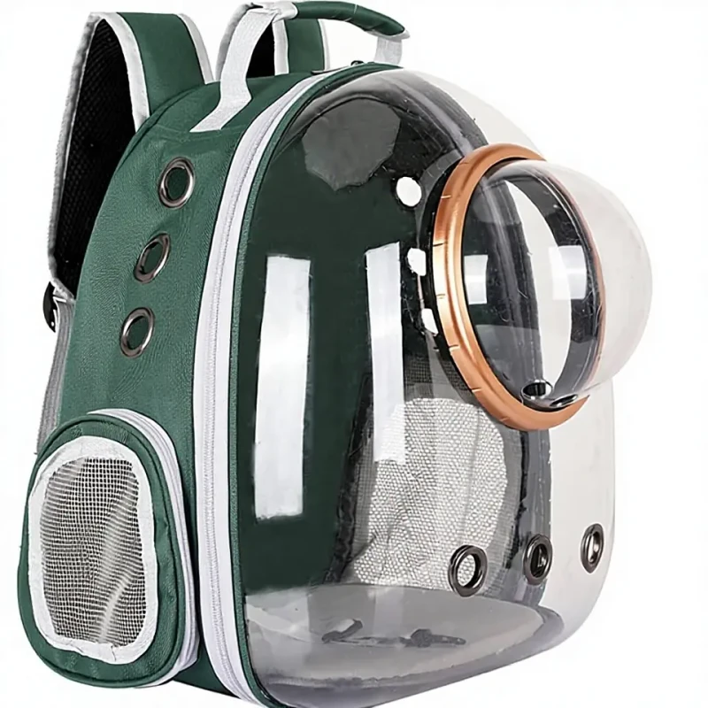 Durable Portable Cat Dog Pet Carrier Backpack with Zipper Closure Solid Pattern Space Capsule Design for Travel Outdoor Use
