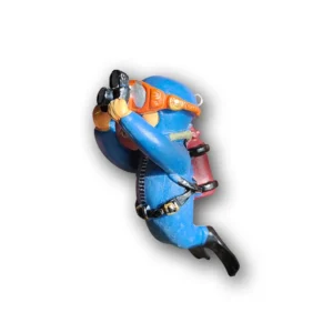 Durable Resin Aquarium Decorative Accessories Fluorescent Cute Camera Diver With Thin Line and Suspended Ball