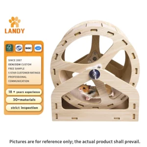 Durable Silent Wooden Natural Hamster Pet Exercise Toy Running Wheel Sports Small Animal Supplies Multi Size