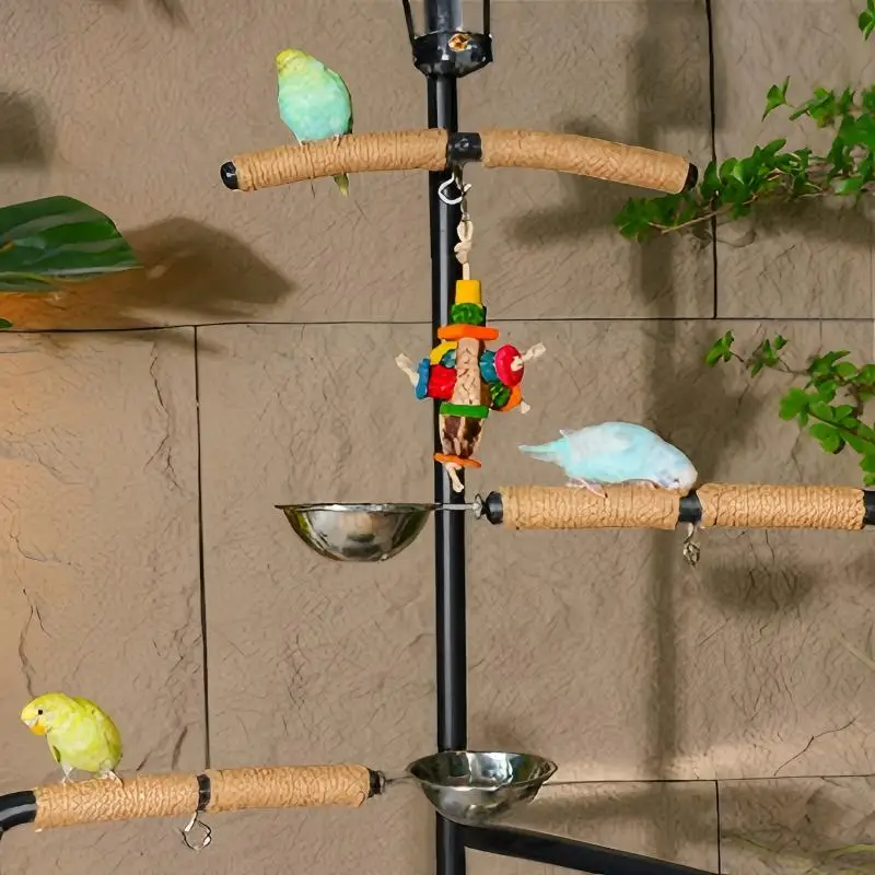 Durable Stainless Steel Carbon Steel Bird Perch Hemp Rope Reusable Eco Friendly Safety Unique Design Multi Style Colorful Bird