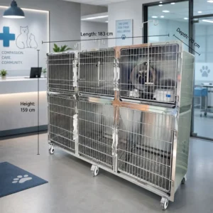 Durable Stainless Steel Dog Cat Cage Veterinary Medical Pet Kennel for Clinic Hospital Household Animal Care