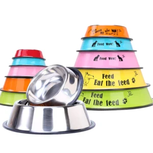 Durable Stainless Steel Pet Bowl Non-Slip Slow Feeder Cats Dogs Eco-Friendly Solid Chew Proof Travel Waterproof IPX5 Feeding