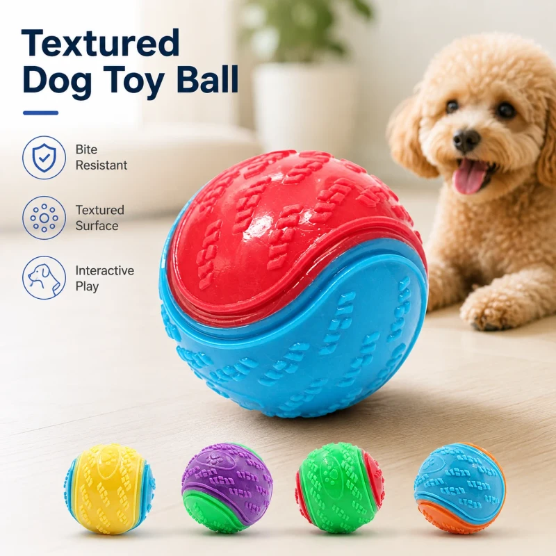 Durable TPR Dog Squeaky Ball Bite Resistant Chew Toy Teeth Cleaning Training Outdoor Pet Supplies Export