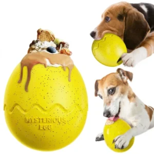 Durable TPR Material Squeaky Sound Tooth Cleaning Serrated Molar Design IQ Training Slow Feeder Dinosaur Egg Dog Chew Toy