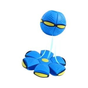 Durable UFO Shaped Glowing Bouncing Ball Hand Pressed Elastic Chew Toy for Dogs Self Entertainment Boredom Relief Dog Toys