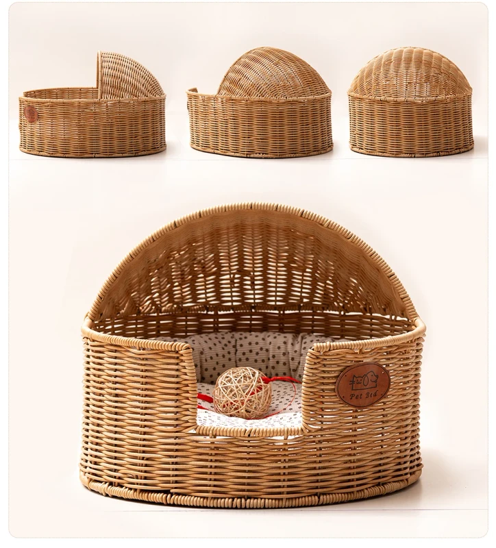 Durable Woven Plastic Pet Bed Comfortable and Stylish for Your Furry Friend