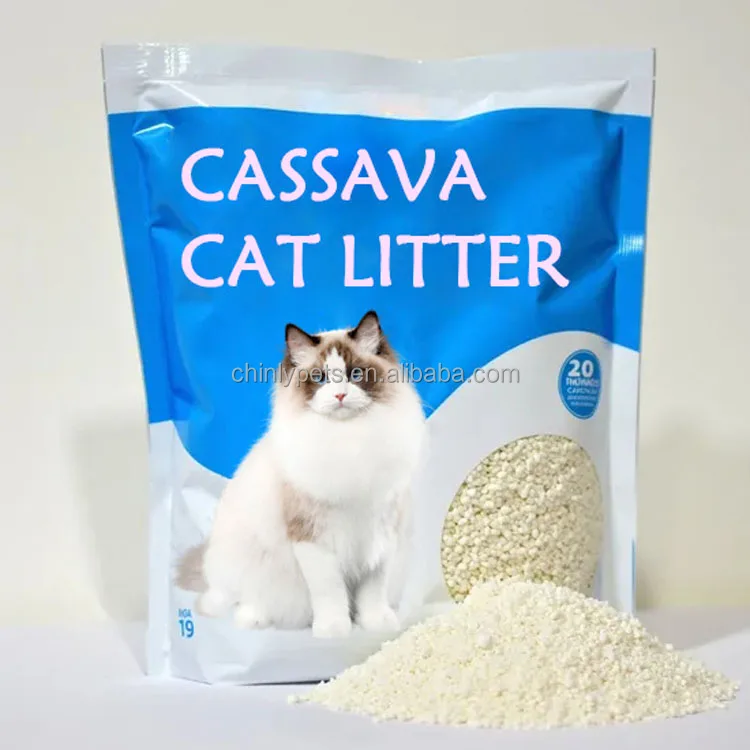 Dust-Free Strong Clumping Biodegradable Eco-Friendly Plant-Derived Cassava Litter for Cats