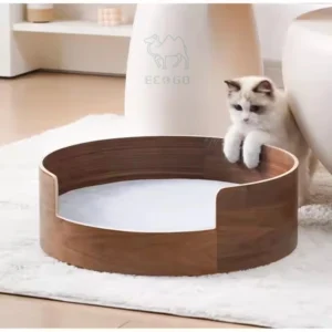 ECO GO Bamboo/Wood Cat Furniture Bed Winter Warm Perch with Sustainable Adjustable Design for Home/Office Use
