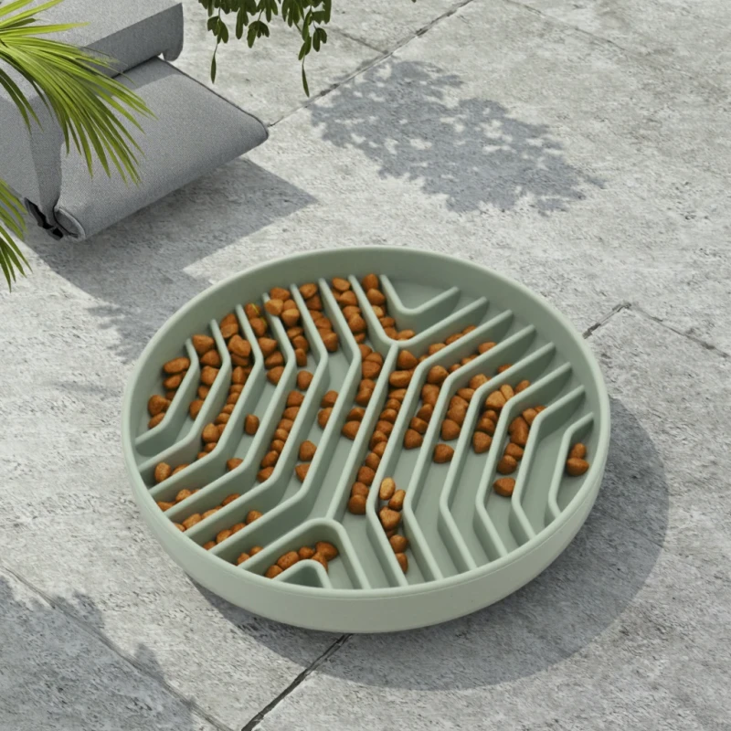 ES Pro Durable Rounded Solid Design Silicone Puzzle Feeding Bowl for Small Pets