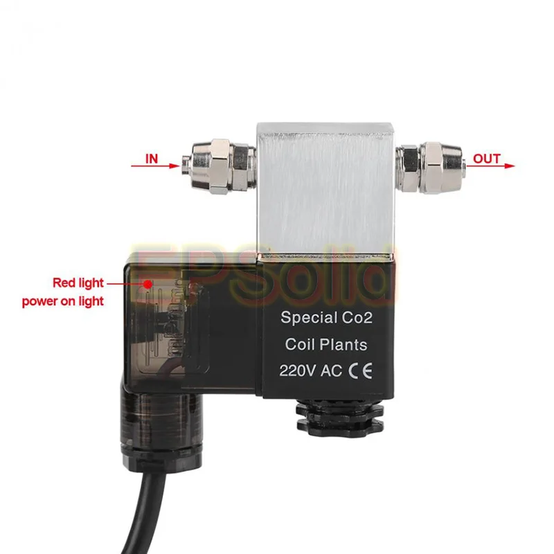 EU Plug 220V AC Aquarium Plants CO2 Magnetic Solenoid Valve Night Time Cut Fish Tank Regulator EPS 2V 08AF Control Structure