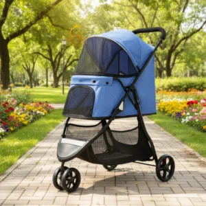 EUR PET Cost effective Luxury Blue Pet Carrier & Travel Stroller Lightweight Double Dog Buggy and Carrier for Pets