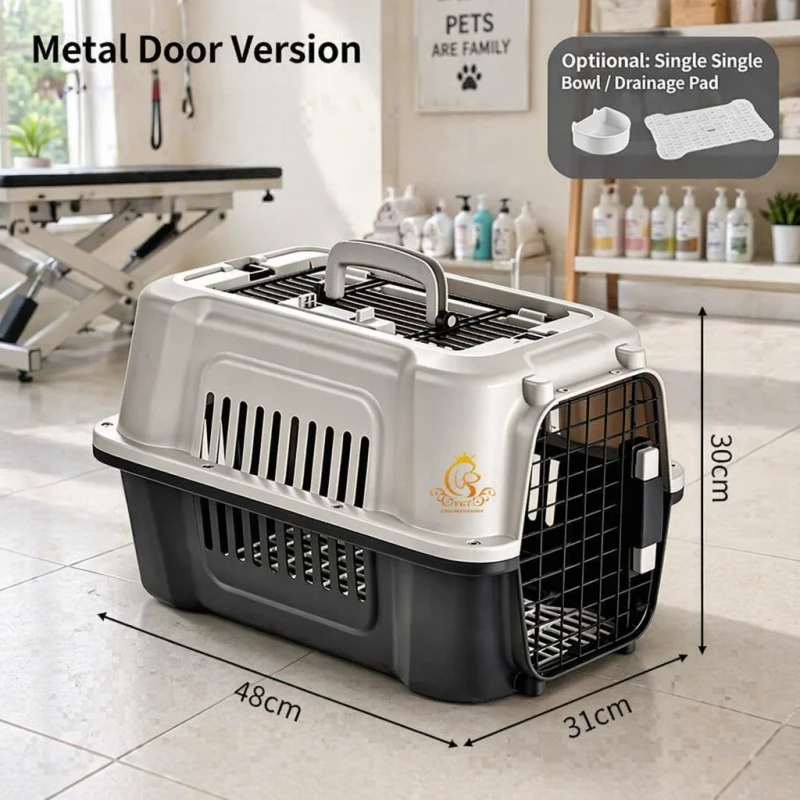 EUR PET Luxury Two Door PP Dog & Cat Carrier Airline Approved Portable Travel Kennel Without Wheels