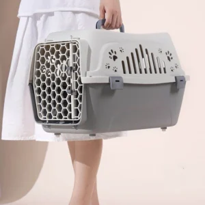 Easy Assembly 2 Door Top Load Hard Sided Plastic Pet Travel Carrier for Cats and Small Dogs