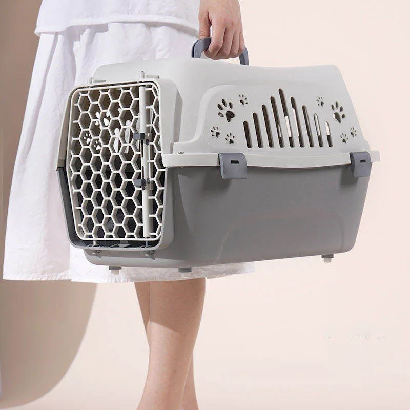 Easy Assembly 2 Door Top Load Hard Sided Plastic Pet Travel Carrier for Cats and Small Dogs