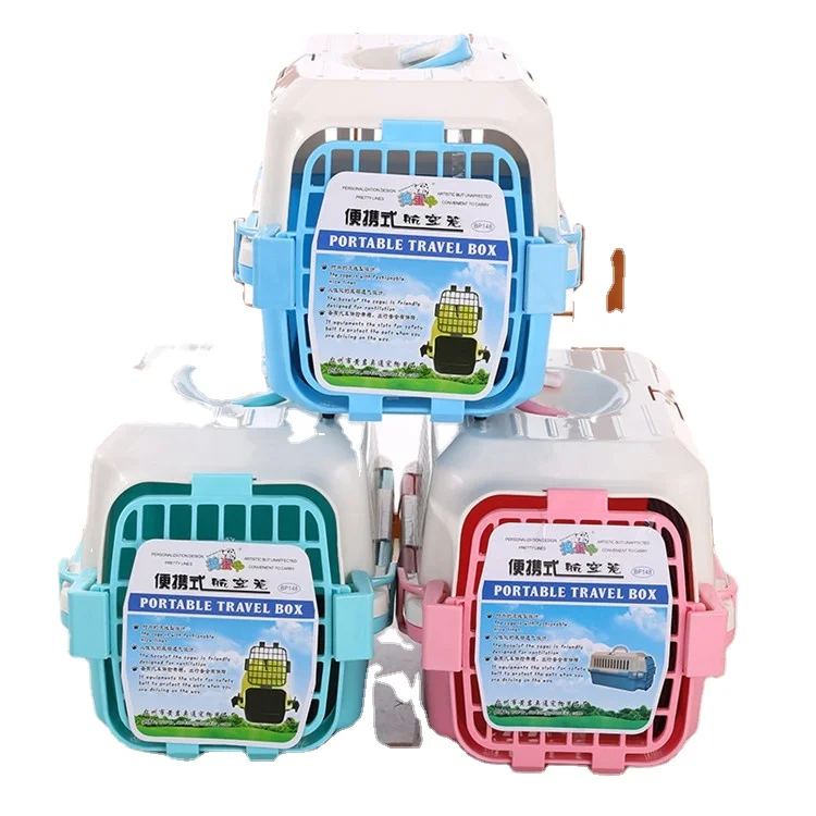 Easy Carry Flight Cage Pet Cat Travel Transport Box Dog Crates