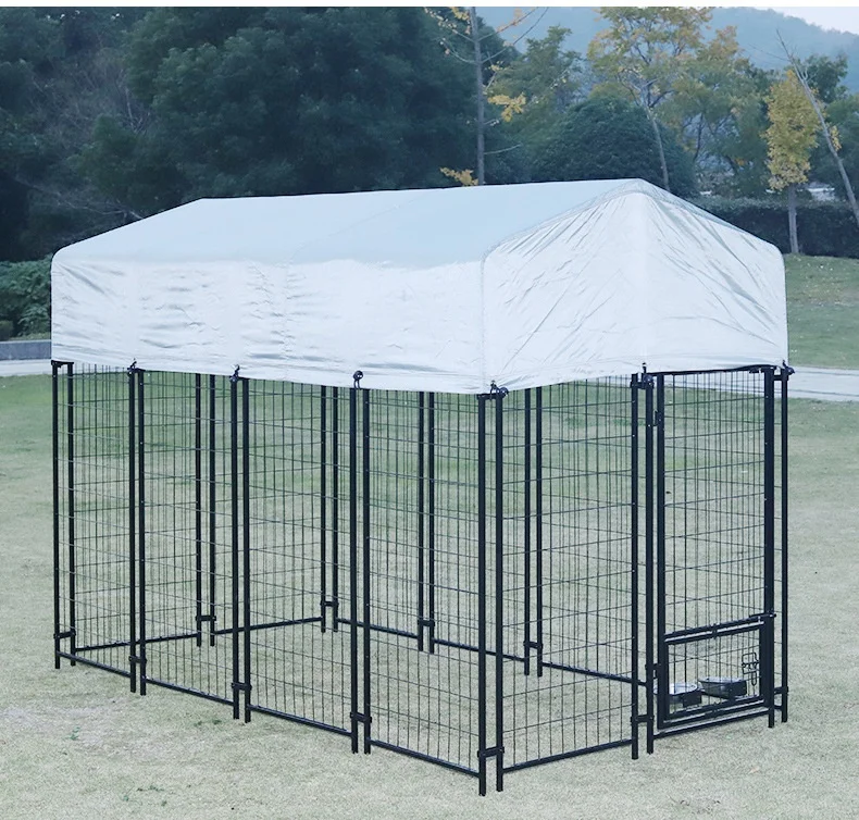 Easy Install Black Popular Pre Assembled Kit Pet Cage Welded Metal Dog Crate Kennel Cage Dog Strong Metal Outdoor