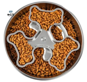 Easy-cleaning Pet Slow Feeder Bowl with Rotating Accessory Prevent Choking and Improve Pet Digestion Health