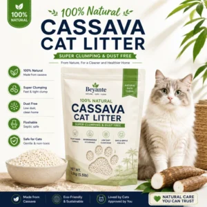 Eco Cassava Cat Litter Fast Clumping Odor Control 4kg Manufacturer Private Label Sustainable Plant Based Biodegradable for Pet