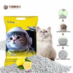 Eco Clean OEM ODM Bentonite Cat Litter Suppliers Lemon Scent Dust Free Strong Clumping Cat Litter Sand