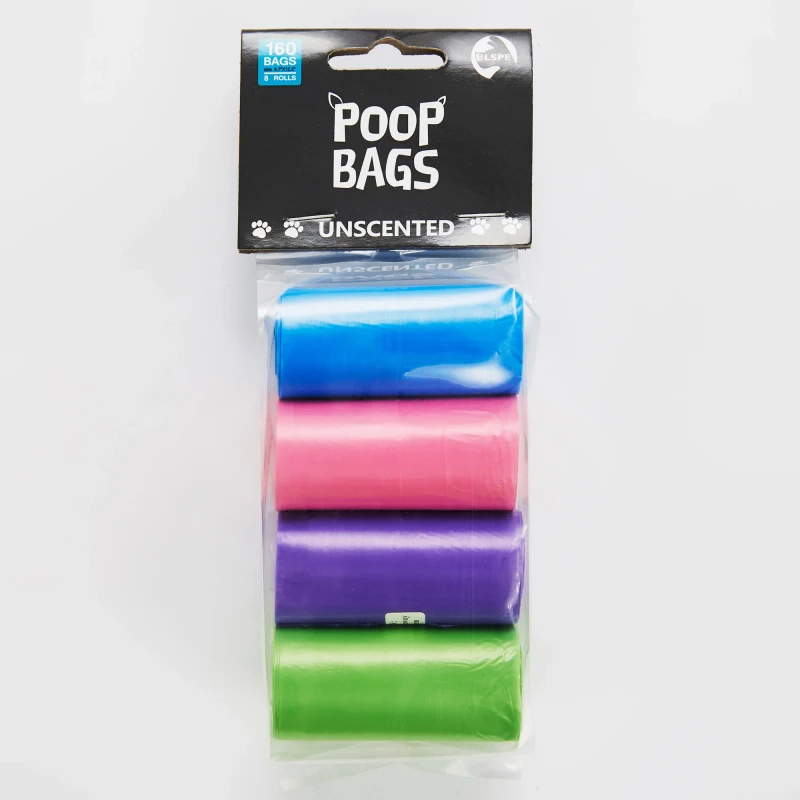 Eco Friendly 160 Bags Dispenser 8 Rolls Daily Use Pet Waste Disposal Leak Proof Plastic Dog Poop Scooper Cute Style Customizable