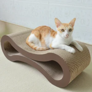 Eco Friendly 8 Shaped Double Sided Corrugated Cardboard Cat Scratcher Claw Toy Carton Packaged Cat Tree