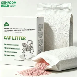 Eco Friendly 99% Dust Free Peach Scent Tofu Cat Litter Flushable Biodegradable Available Cat Litter