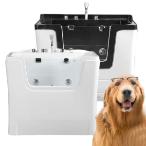 Eco Friendly Acrylic & Plastic Pet Cleaning and Grooming Bathtub Spa Dog Bathing Sink with Grooming Tools