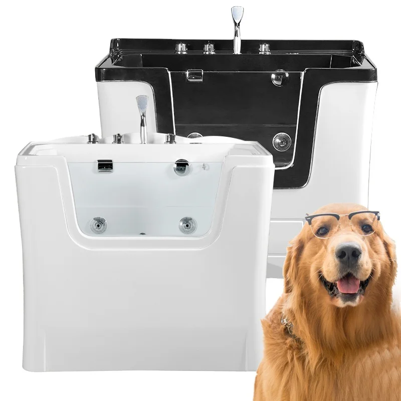 Eco Friendly Acrylic & Plastic Pet Cleaning and Grooming Bathtub Spa Dog Bathing Sink with Grooming Tools
