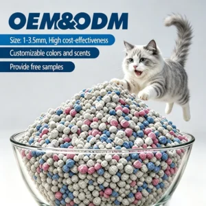 Eco Friendly Bentonite Cat Litter Sand Ball Shape Fast Clump High Absorbent Sustainable Cat Cleaning Supplies