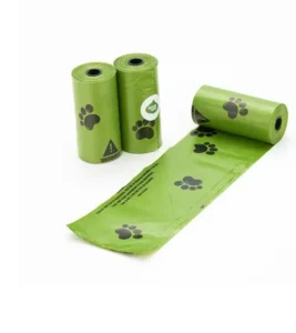 Eco Friendly Biodegradable Dog Poop Bags Thick Leak Proof Pet Waste Bags with Paw Print for Outdoor Walking